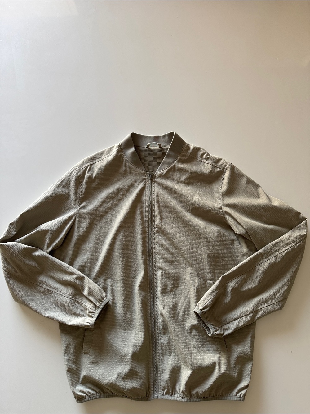 Zara Men's Light Green & Gray Bomber Jacket